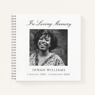 Elegant In Loving Memory Photo Funeral Guest Book
