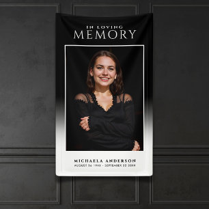 Elegant In Loving Memory Photo Funeral/Memorial Banner
