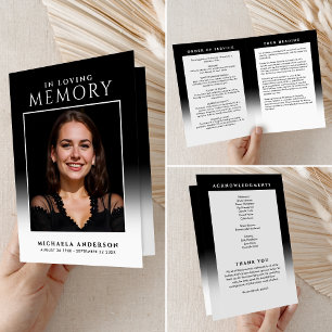 Elegant In Loving Memory Photo Funeral/Memorial Program