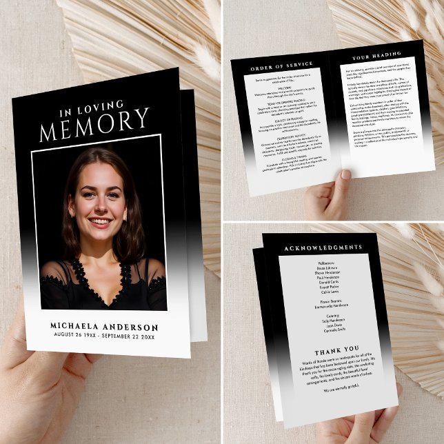 Elegant In Loving Memory Photo Funeral/Memorial Program (Creator Uploaded)