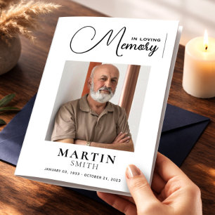 Elegant In Loving Memory Photo Funeral Program Flyer