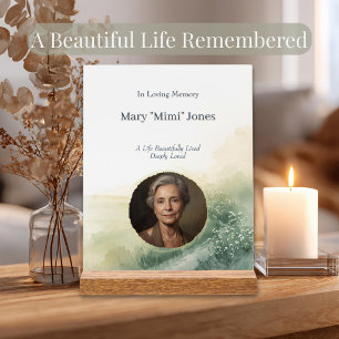 Elegant In Loving Memory Photo Memorial Acrylic Sign