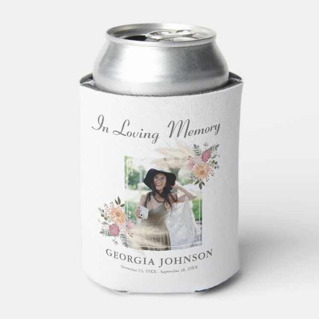Elegant In Loving Memory | Photo Memorial Can Cooler (Can Front)