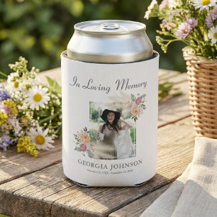 Elegant In Loving Memory Photo Memorial Can Cooler