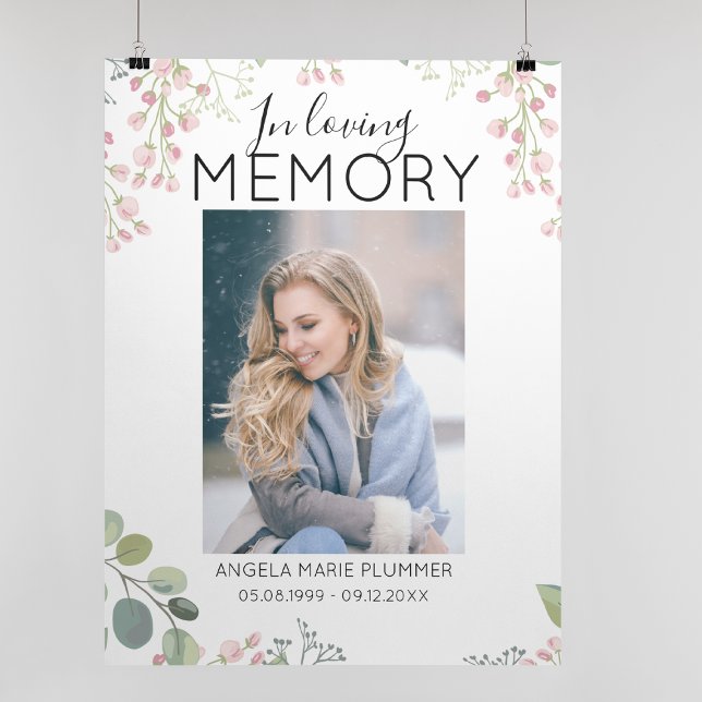 Elegant In Loving Memory | Photo Memorial Poster (Creator Uploaded)