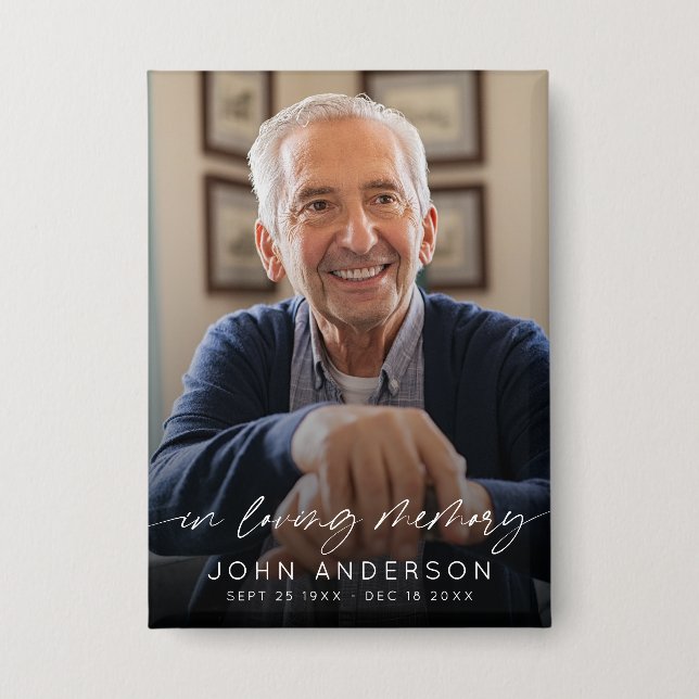 Elegant In Loving Memory Script Photo Funeral  (Front)