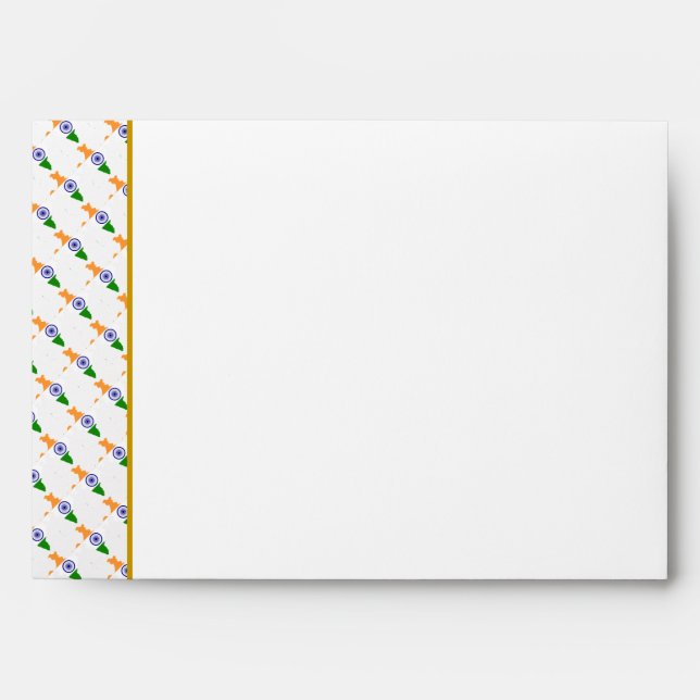 Elegant INDIA Gold Trim Celebration Wedding Envelope (Front)