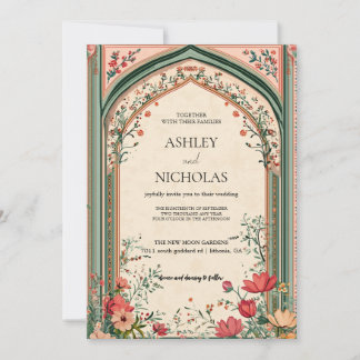 Elegant Indian Floral Wedding Invitation