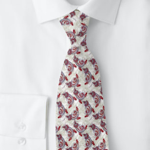 Elegant Indian Paisley Grey Cherry Red Neck Tie