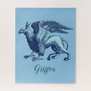 Elegant Indigo Blue Griffin - Legendary Beast Jigs Jigsaw Puzzle
