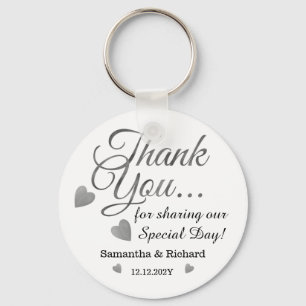 Elegant Inexpensive Silver Wedding Thank You Favou Key Ring