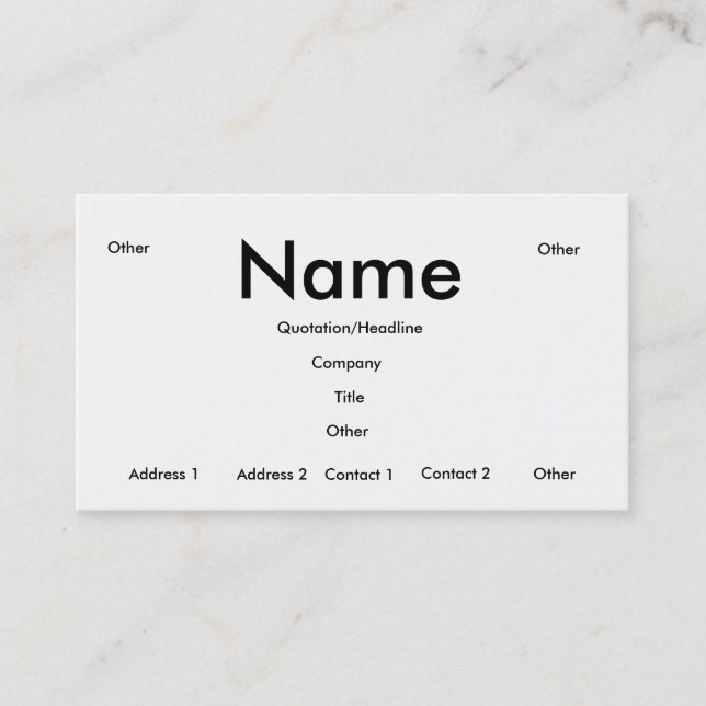 Elegant information business card (Front)