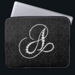 Elegant Initial A Sparkling Diamonds-Monogram Laptop Sleeve<br><div class="desc">Elegant black and white sparking diamonds initial letter A. Other letters are coming soon. Email me for your initial to get it sooner since it takes time to do this. This is an images of diamonds and not real or fake.</div>