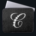Elegant Initial C Sparkling Diamonds-Monogram Laptop Sleeve<br><div class="desc">Elegant black and white sparking diamonds initial letter C. Other letters are coming soon. Email me for your initial to get it sooner since it takes time to do this. This is an images of diamonds and not real or fake.</div>
