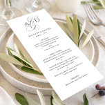 Elegant Initial Script Monogram Classic Wedding Menu<br><div class="desc">Elegant Initial Script Monogram Classic Wedding Menu features beautifully classic typography paired with an elegant script ampersand.</div>