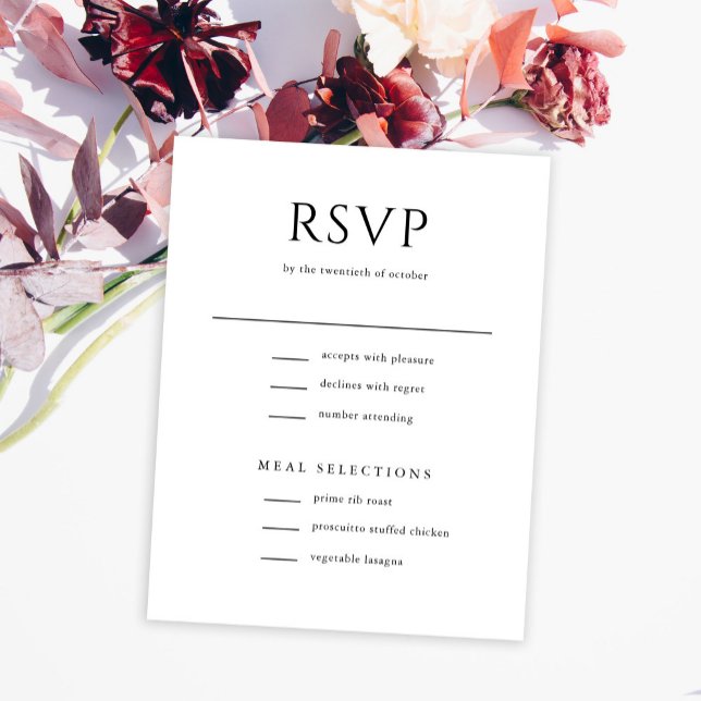 Elegant Initial Script Monogram Classic Wedding RSVP Card (Creator Uploaded)
