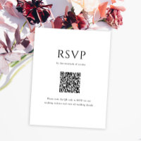 Elegant Initial Script Monogram QR Code Wedding