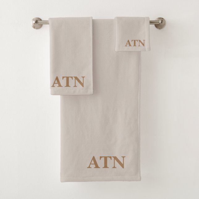 Elegant initials modern stylish design Colour Brow Bath Towel Set (Insitu)