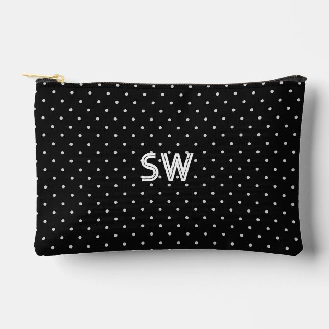 Elegant Initials Polka Dot Gift Pouch (Front)