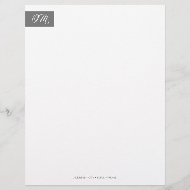Elegant Initials Stationery Custom Letterhead (Front)