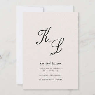 Elegant Initials Wedding Invitation