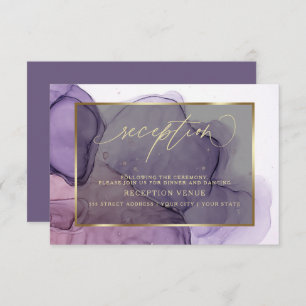 Elegant Ink Rose Plum Reception Invitation