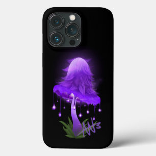 Elegant Inky Cap Glowing Purple Mushroom iPhone 13 Pro Case