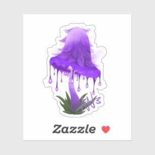 Elegant Inky Cap Glowing Purple Mushroom Cut