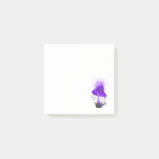 Elegant Inky Cap Glowing Purple Mushroom Post-it Notes (Front)