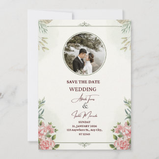 Elegant inspirational wedding card