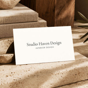 Elegant Interior Designer Minimalist Luxury Ivory Business Card