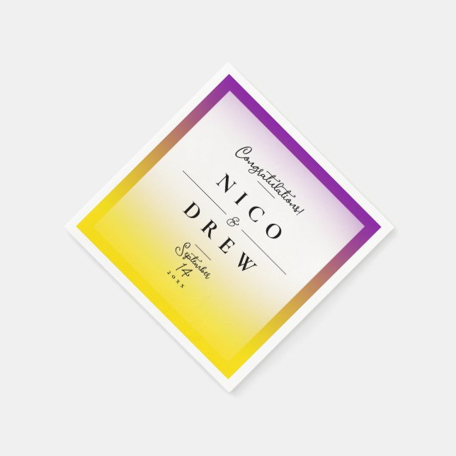 Elegant Intersex Pride Wedding  Napkin (Corner)