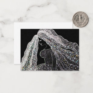 Elegant Intricate Line Art Flat Note Card