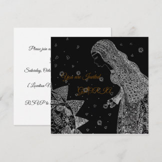 Elegant Intricate Line Bridal Shower Invitation