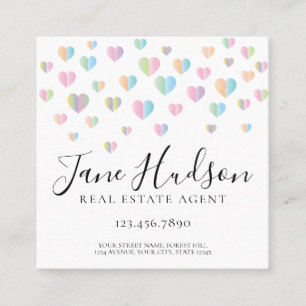 Elegant Invitation Colourful Heart Speckles Design