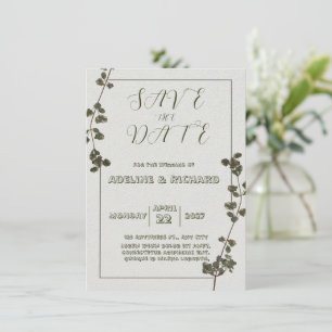 Elegant invitation in beige and pastel green