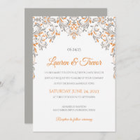 Elegant Invitation | Kate (Orange & Grey)