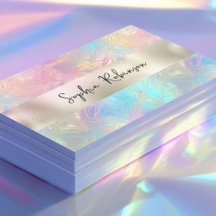 Elegant Iridescent and Pearl Foil Business Card