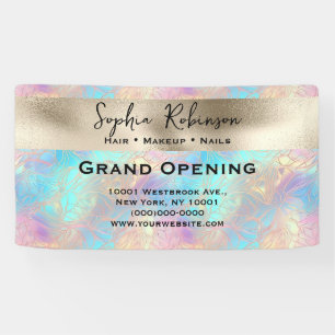 Elegant iridescent and pearl foil Business Sign