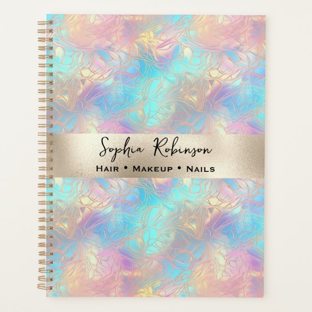 Elegant Iridescent and Pearl Foil  Planner (Front)