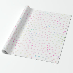 Elegant Iridescent Confetti Dots White Design Wrapping Paper