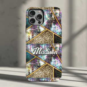 Elegant iridescent girly geometric iPhone 15 case
