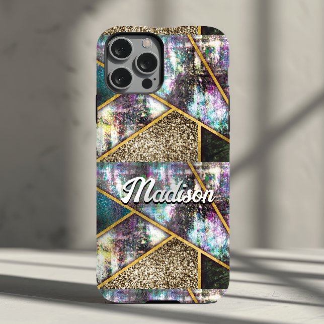 Elegant iridescent girly geometric  iPhone 15 case (Creator Uploaded)
