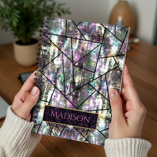 Elegant iridescent girly glitter sketchbook notebook