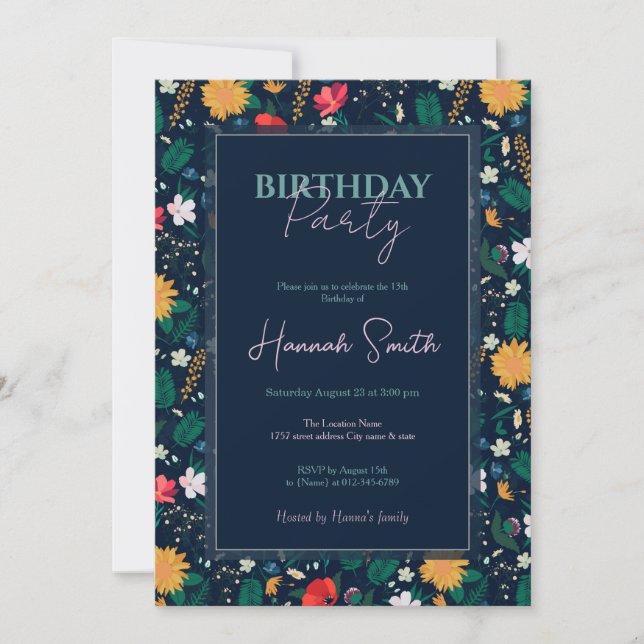 Elegant Iridescent Glitter Dots Black Design Invitation (Front)