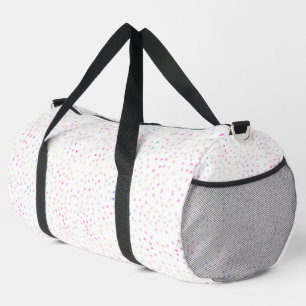Elegant Iridescent Glitter Dots White Design Duffle Bag