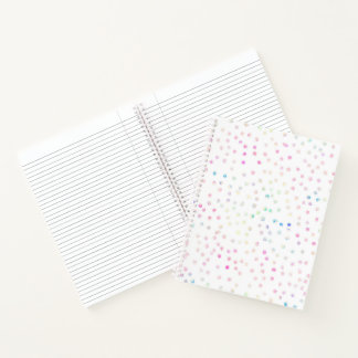 Elegant Iridescent Glitter Dots White Design Notebook