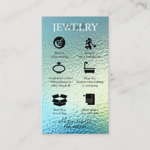 Elegant Iridescent Holographic Jewellery Care   Bu Business Card