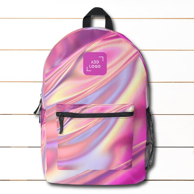 Elegant Iridescent Modern Logo Corporate Printed Backpack (Creator Uploaded)