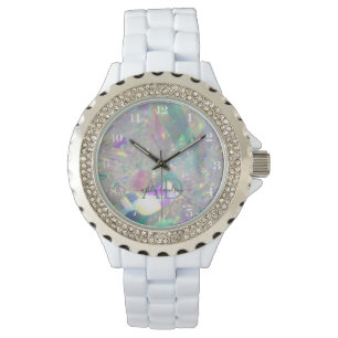 Elegant Iridescent   Rhinestone Monogram Watch